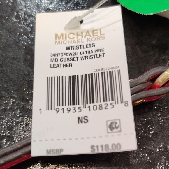 Michael Kors Fuchsia Perforated Wristlet - Picture 2 of 4